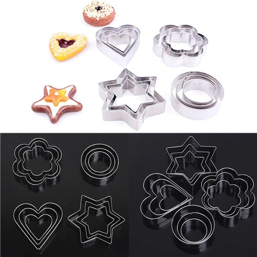 12-Piece Stainless Steel Cookie,Pastry, and Fruit Cutters Set