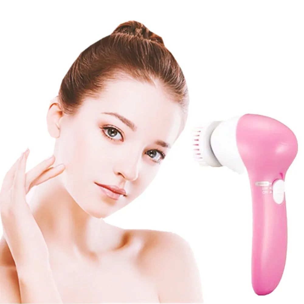 5 in 1 Cell Operated Cleaning Facial Massager Machine