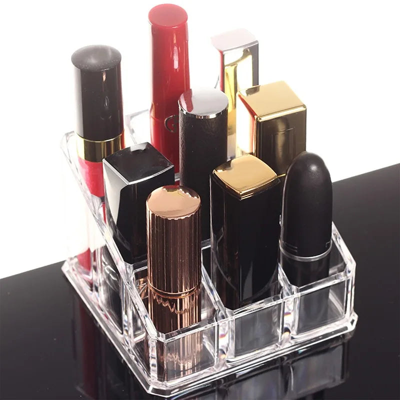 9 Grids Lipstick Acrylic Display Storage Box Transparent Makeup Organizer