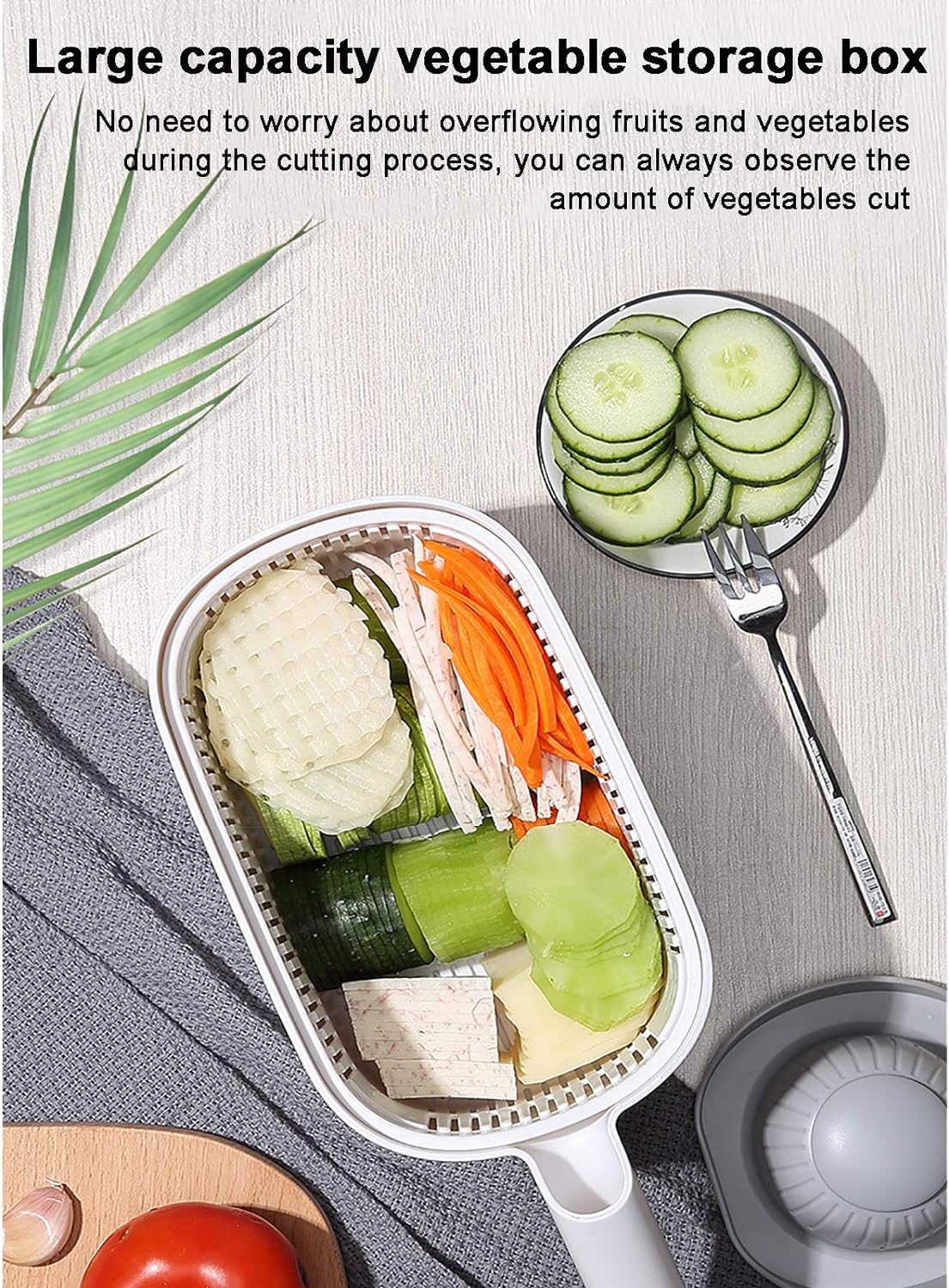 FREE DELIVERY : Salad Cutter Vegetable Chopper Cutter,Multifunctional Onion Chopper Dicer Manual Food Chopper With Container,Kitchen Mandoline Slicer Vegetable Spiralizer For Fruit Potato Tomato Salad Carrot-Blue