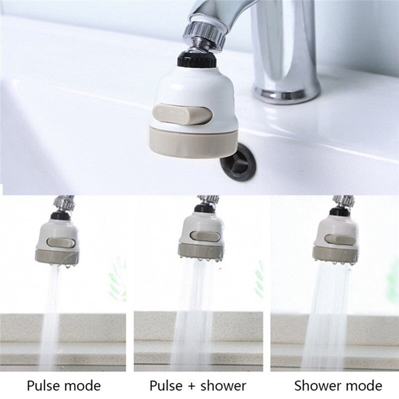 Faucet Sprayer, 360 Degree Rotary Water Saving Shower Head Nozzle Three Gear