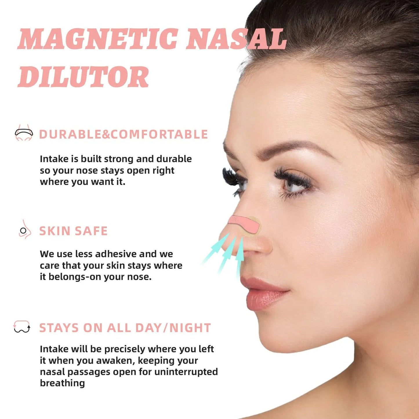 Intake Breathing Nasal Strip Kit Oxygen Intake Reduce Snoring Improve Sleep Quality Sweat Resistant Skin Safe Nasal Strips