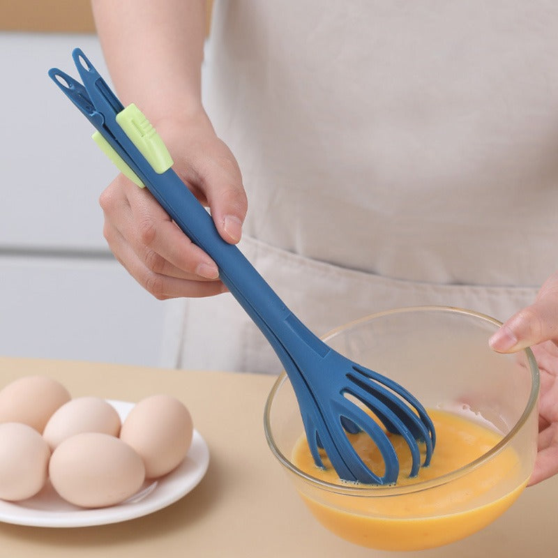 1Pcs Multifunctional Egg Beater & Pasta Tongs Food Clips Mixer