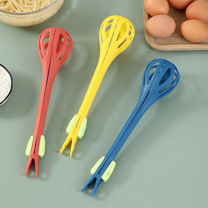 1Pcs Multifunctional Egg Beater & Pasta Tongs Food Clips Mixer