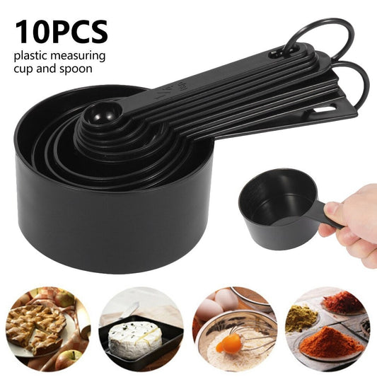 10 Pcs Plastic Measuring Spoons Cups Set