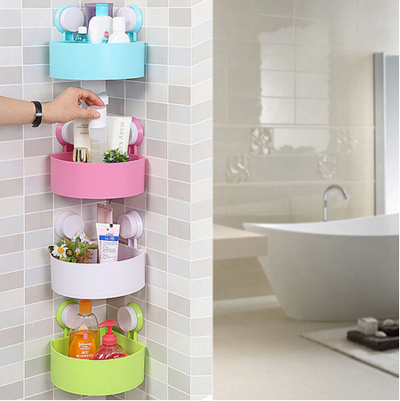 Wall Mount Triangle Shape Unbreakable Plastic Corner Shelf