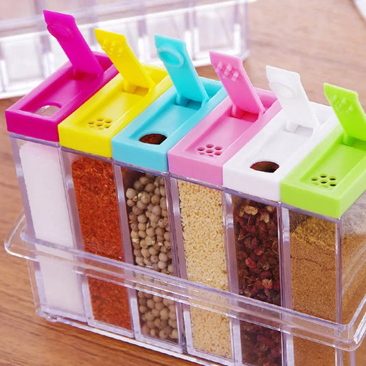 6 Color Spice Jar Set