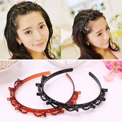 Double Layer Braider Bangs Hairpin Hairband With Hair Clip
