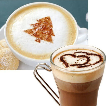 New 16 Pcs Pack Coffee Stencils molds chocolate filling cupcake barista decoration