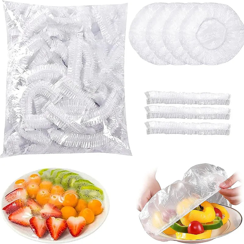 100Pcs Disposable Plastic Food Wrap
