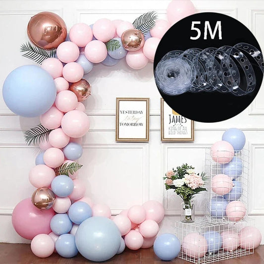 Balloon Decorating Strip Connect Chain DIY Balloon Arch Strip Tape Plastic 5M