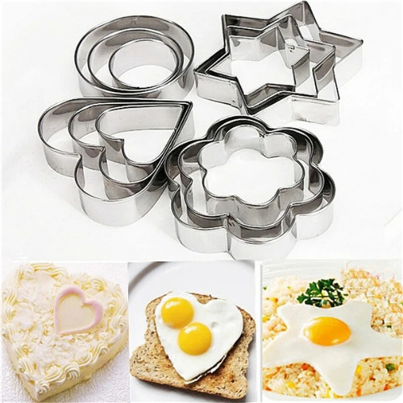 12-Piece Stainless Steel Cookie,Pastry, and Fruit Cutters Set