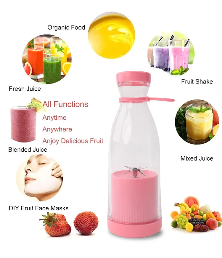Smart Automatic Portable Electric 350ml Gear Cutter Usb Mixer Mini Juicer Blender