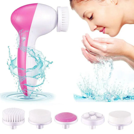 5 in 1 Cell Operated Cleaning Facial Massager Machine
