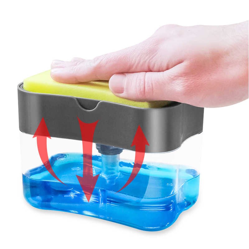 2-in-1 Pump Soap Dispenser and Sponge Caddy