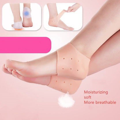 1Pair Silicone Moisturizing Heel Gel Feet Care Socks