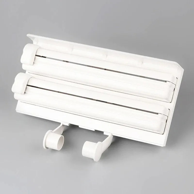 3 in 1 Kitchen Shelves Plastic Triple Paper Dispenser