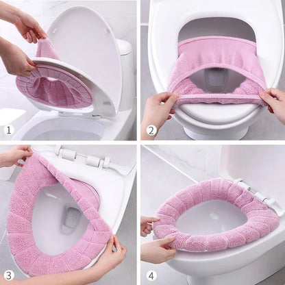 Toilet Seat Cushion Winter Velvet Warm Seat Cover