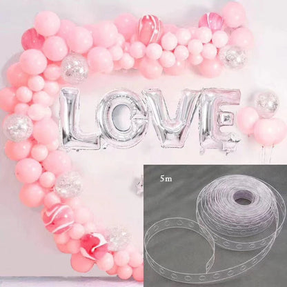 Balloon Decorating Strip Connect Chain DIY Balloon Arch Strip Tape Plastic 5M