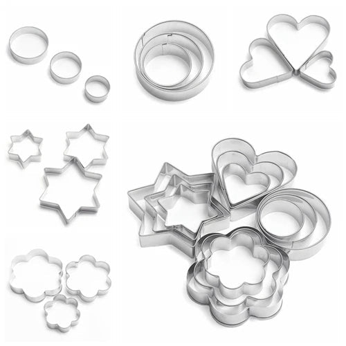 12-Piece Stainless Steel Cookie,Pastry, and Fruit Cutters Set