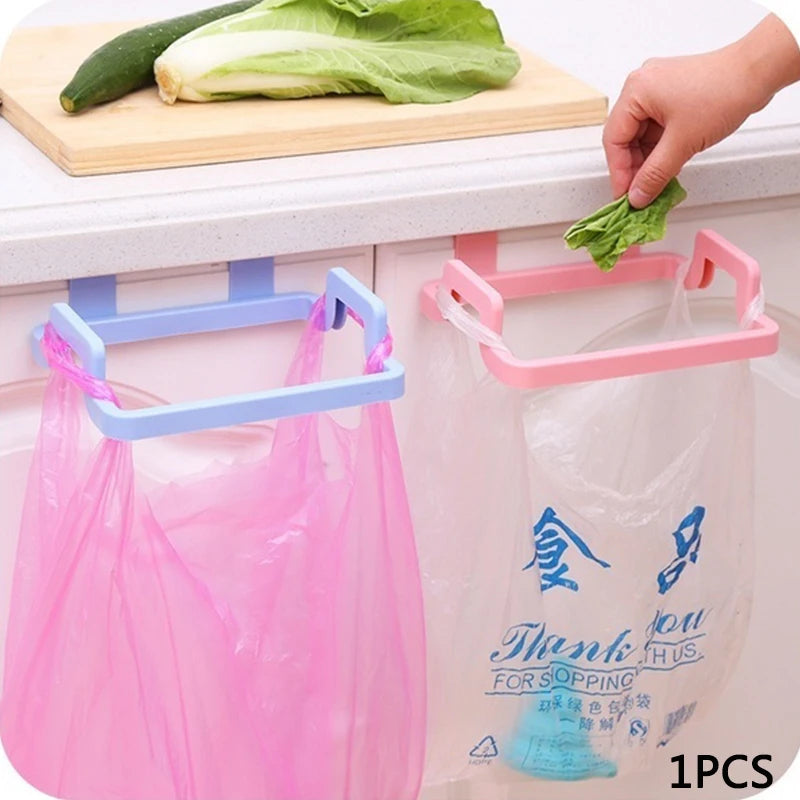 1PC Kitchen Cabinet Door Plastic Garbage Dustbin Bracket Trash Bag Holder