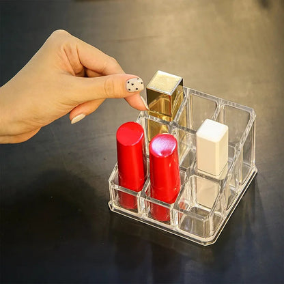 9 Grids Lipstick Acrylic Display Storage Box Transparent Makeup Organizer