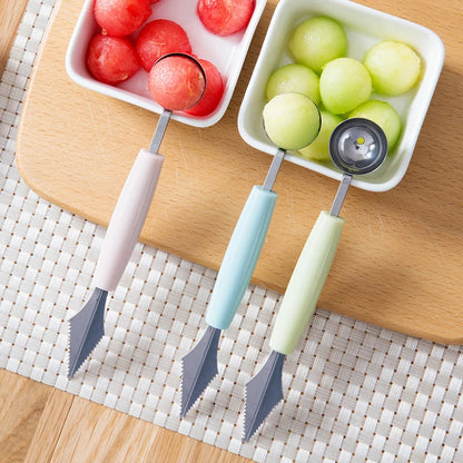 2 In 1 Fruit Carving Tool Multifunctional Dig Scoop With Fruit Carving Knife