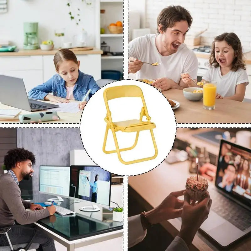 Portable Mini Mobile Phone Stand Desktop Chair