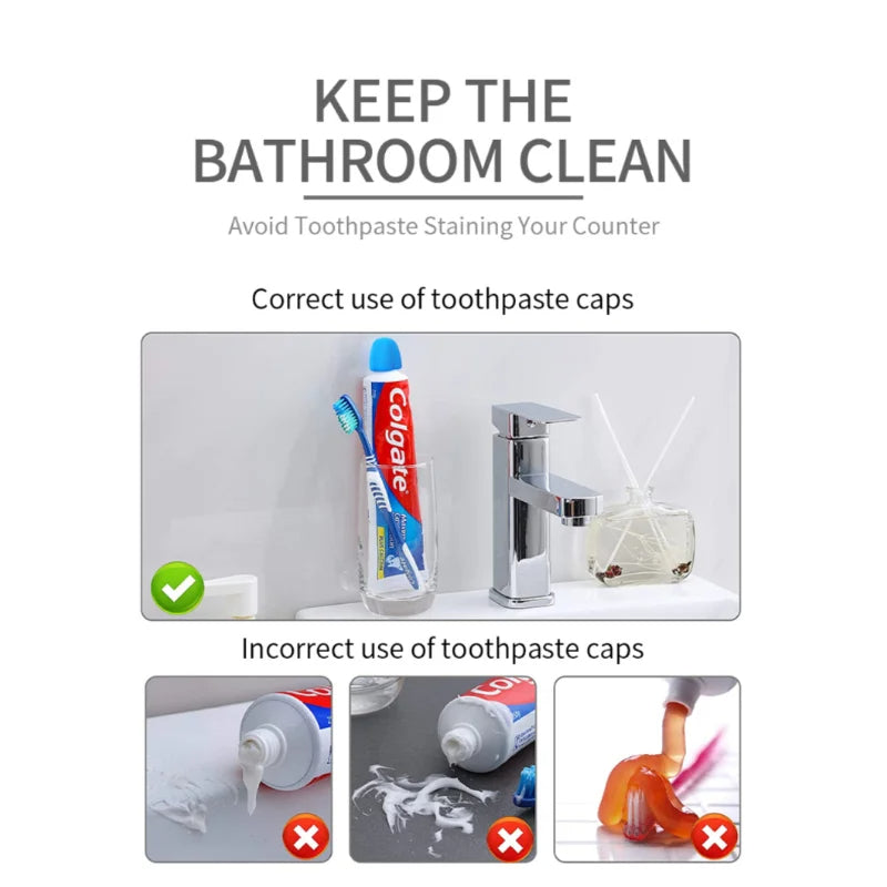 3pcs Toothpaste Chrome Cherry Self Closing Silicone Caps