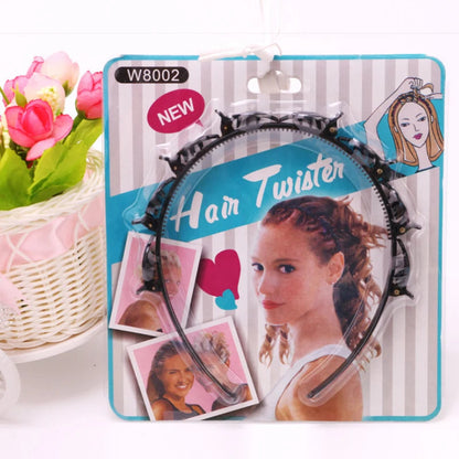 Double Layer Braider Bangs Hairpin Hairband With Hair Clip