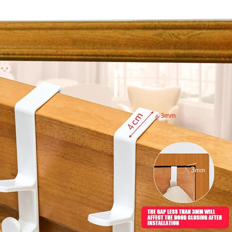 Over The Door Organizer Hanger Rack Coats Caps Clothes Holder with 5 Hooks