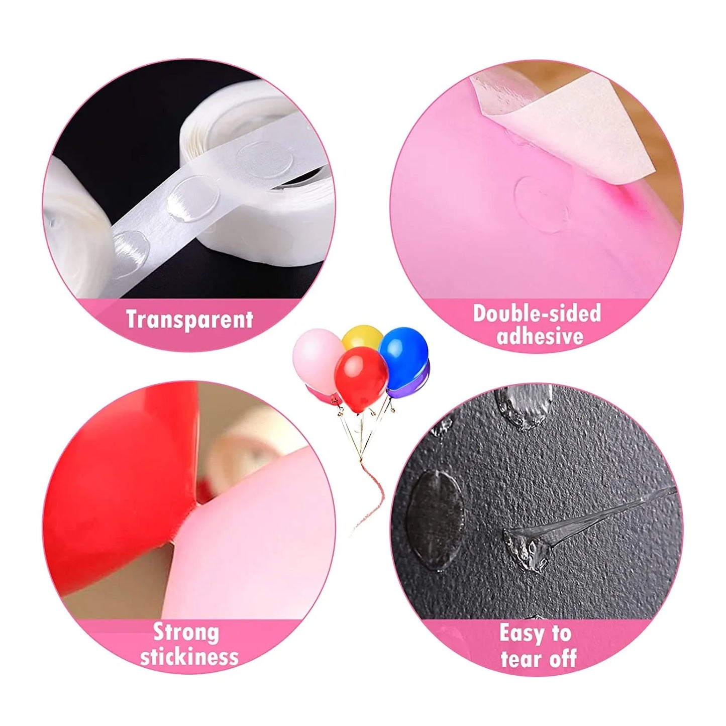 100Pcs Self Adhesive Strong Double Tape Sticker For Balloons