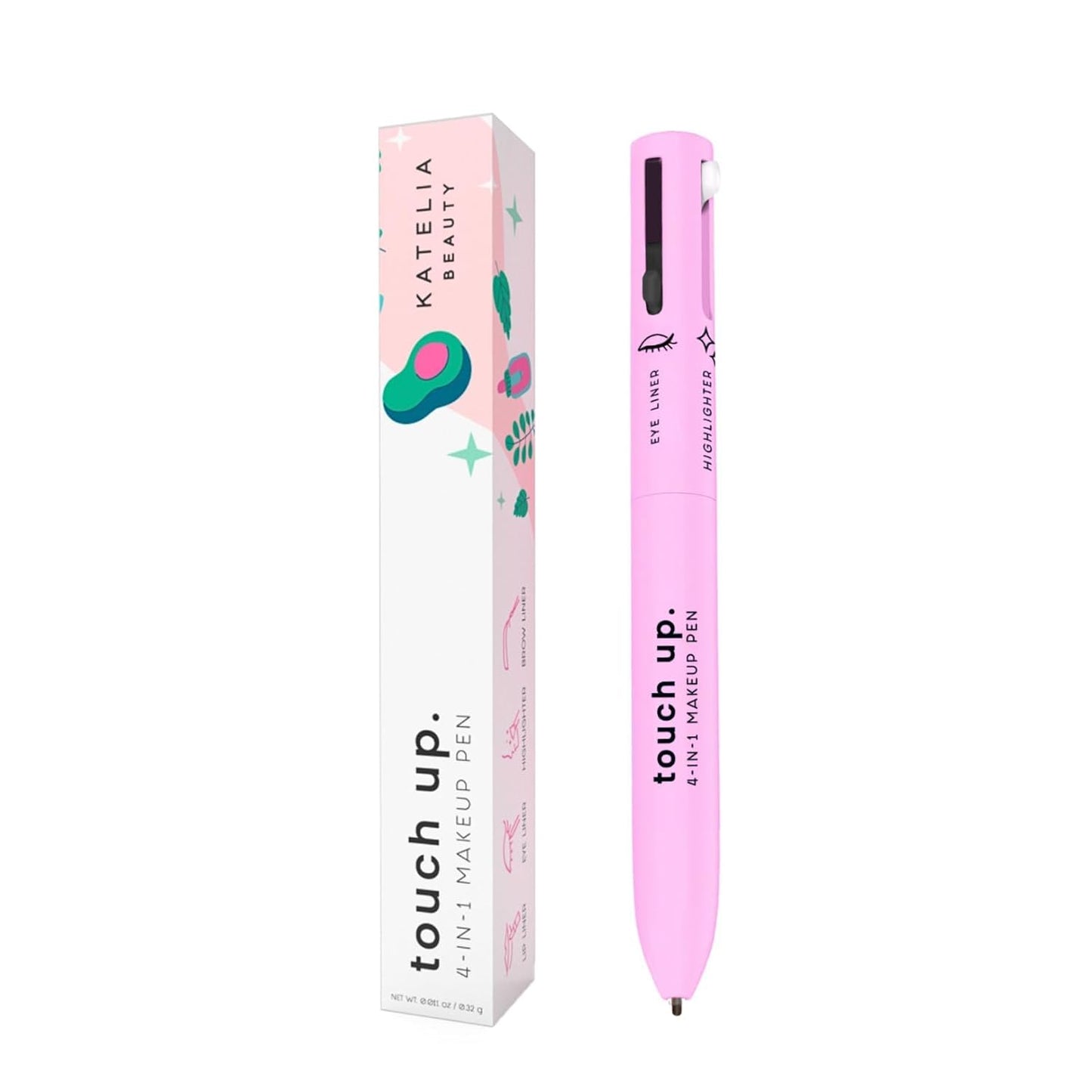 4 In 1 Makeup Pen Multifunctional Cosmetics Ballpoint Pens Waterproof Eyeliner Eyebrow Pencil Long-lasting Highlighter Stick