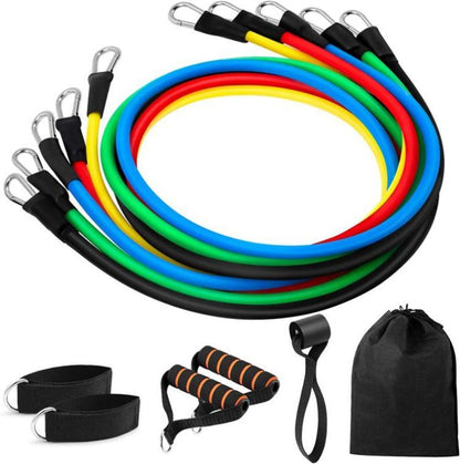 11Pcs Portable Resistance Bands Set with Door Anchor, Physical Therapy Keep Fit Exercise Bands with Handles