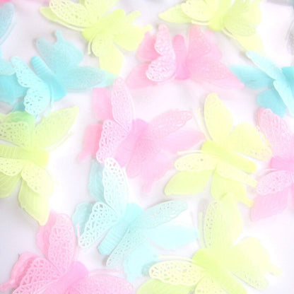 Pack Of 8 - Luminous Double Layer Butterfly Sticker Wall Sticker