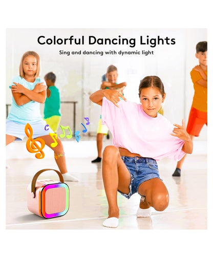 Portable Karaoke Bluetooth Speaker with Wireless Mics Dynamic Lights Gift