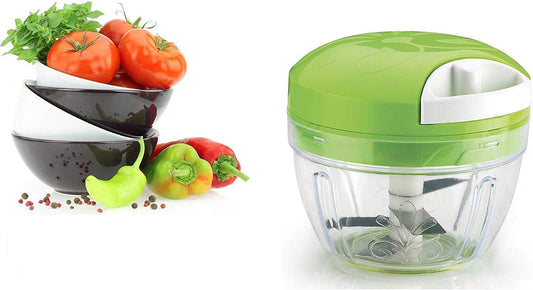 Easy Spin Quick Cutter (2 in 1) 750 ml Vegetable Fruit Nut Onion Chopper, Hand Meat Grinder Mixer Food Processor Food Processer, Choppers, Chopper Vegetable CutterVegetable Tools