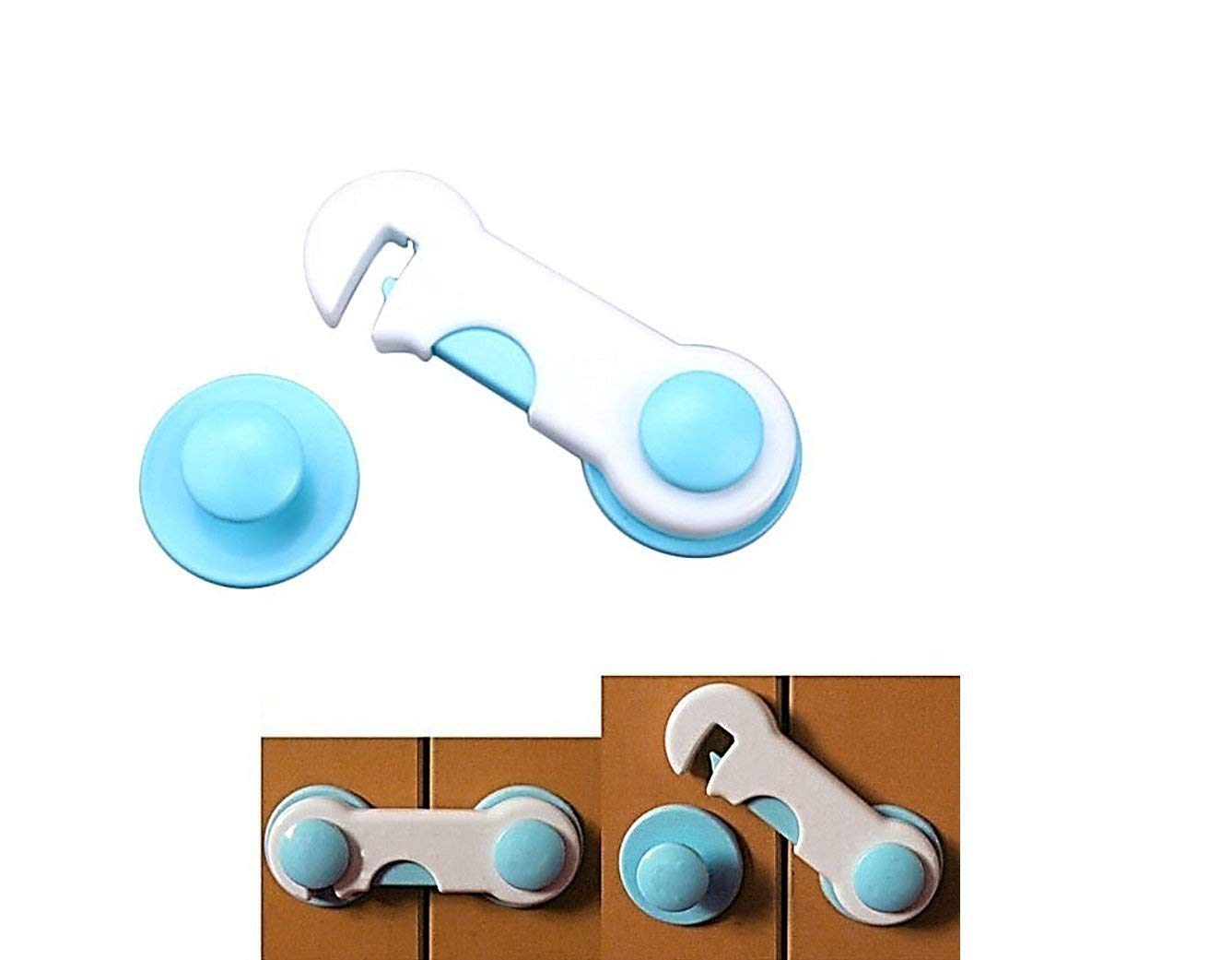 (Pack Of 2) Child Security Kids Box Drawer Cupboard Wardrobe Door Fridge Safety Lock