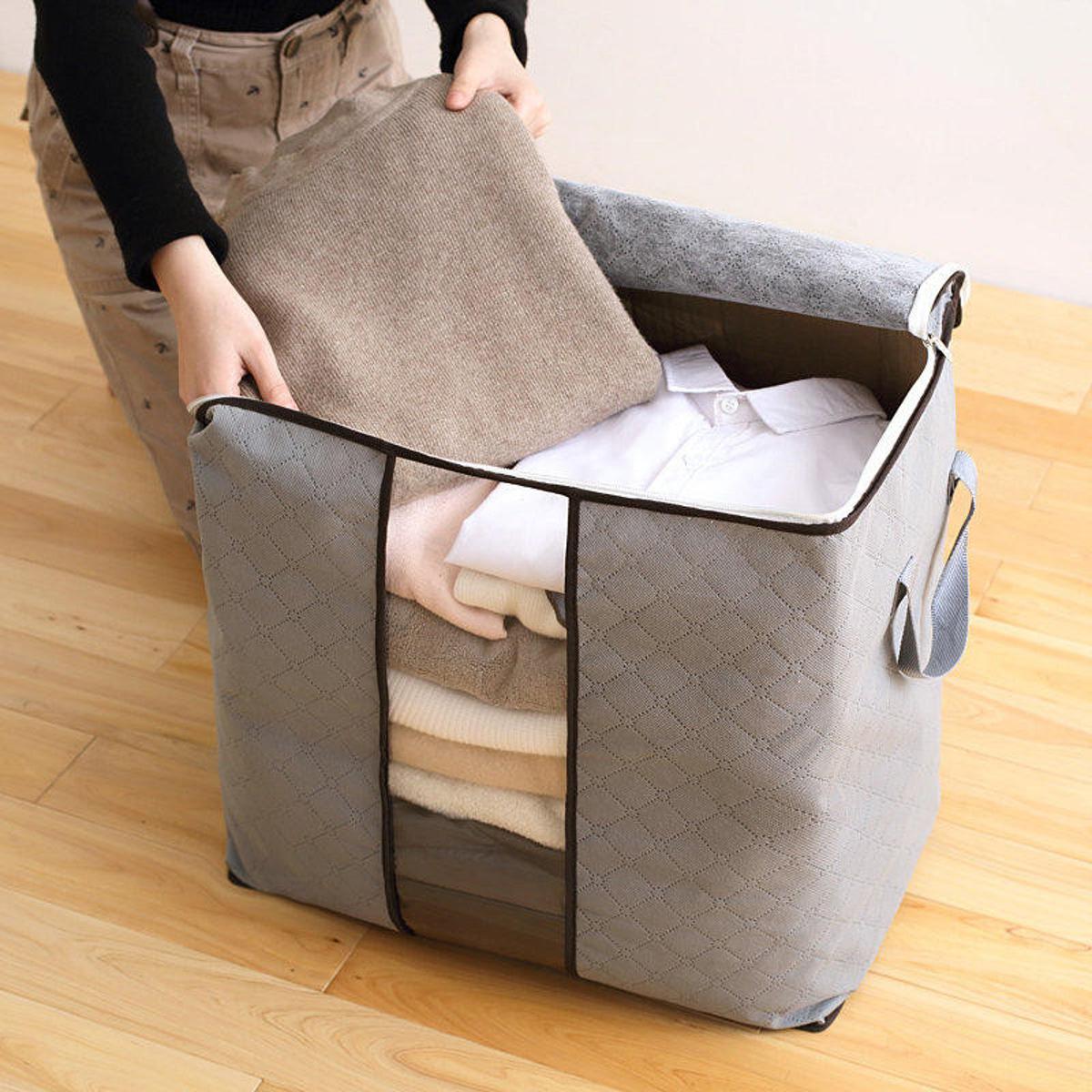 Portable Storage Bamboo Bag Clothes Storage Bag Organizer