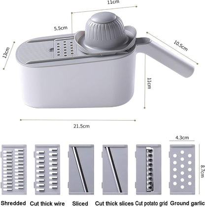 FREE DELIVERY : Salad Cutter Vegetable Chopper Cutter,Multifunctional Onion Chopper Dicer Manual Food Chopper With Container,Kitchen Mandoline Slicer Vegetable Spiralizer For Fruit Potato Tomato Salad Carrot-Blue