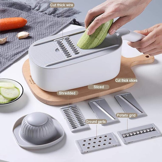 FREE DELIVERY : Salad Cutter Vegetable Chopper Cutter,Multifunctional Onion Chopper Dicer Manual Food Chopper With Container,Kitchen Mandoline Slicer Vegetable Spiralizer For Fruit Potato Tomato Salad Carrot-Blue