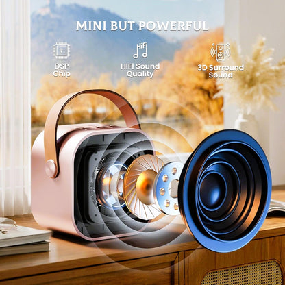 Portable Karaoke Bluetooth Speaker with Wireless Mics Dynamic Lights Gift