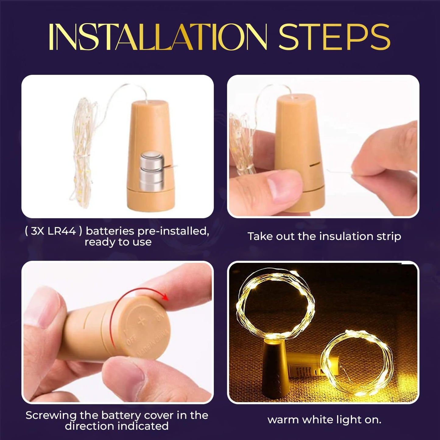 2PCs 20LED 2M Bar LED Wine Bottle Cork String Lights Holiday Decoration Garland Fairy Lights Christmas Copper Wire String Lights