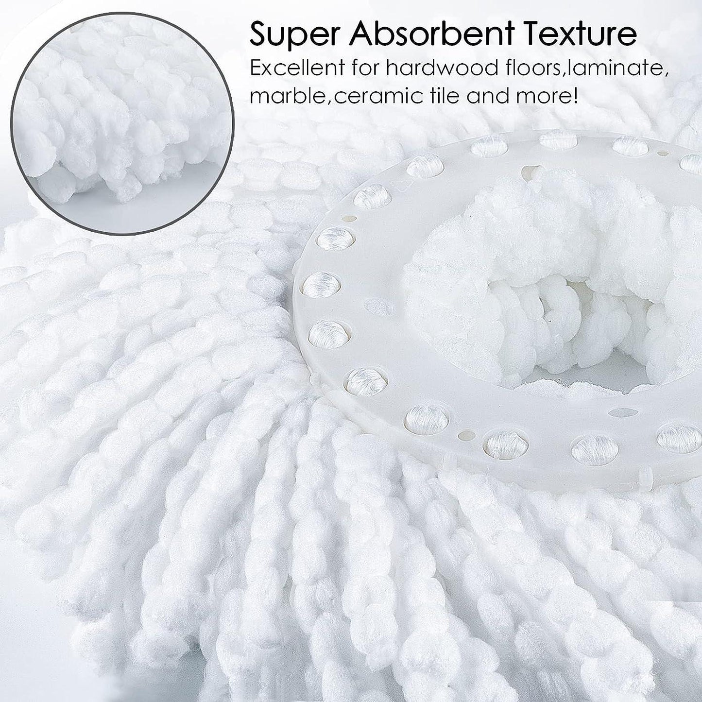 Spin Mop Refill Extra Head, Additional Microfiber Mop