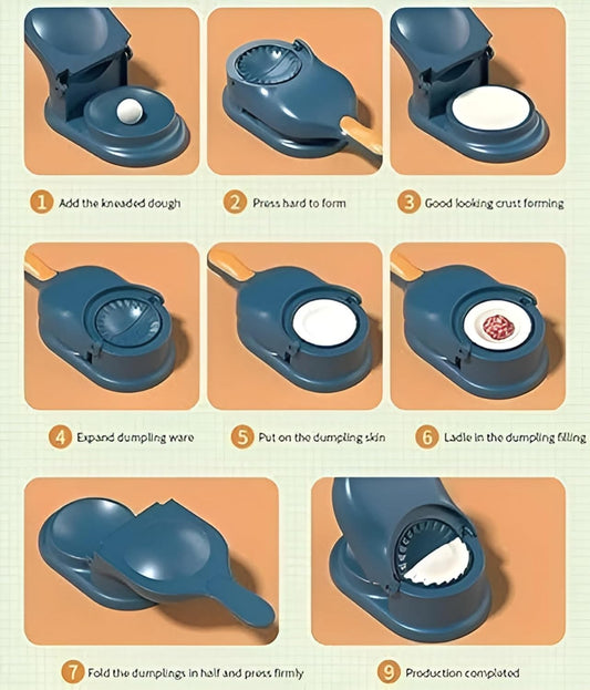 2 in 1 Dumpling Maker Ghughra Momos Machine, Skin Press Mould for Machine, Samosa Maker Kitchen Tool