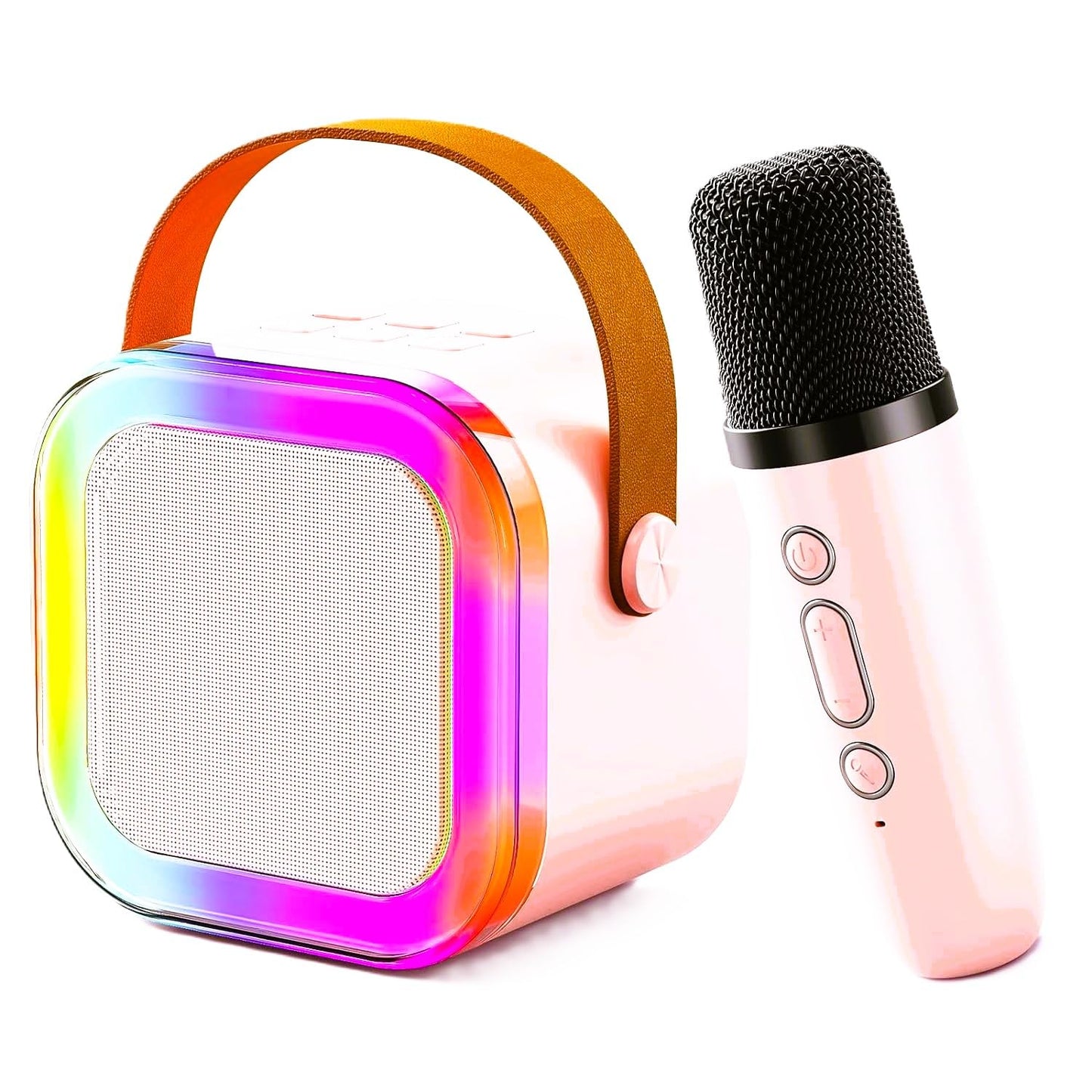 Portable Karaoke Bluetooth Speaker with Wireless Mics Dynamic Lights Gift