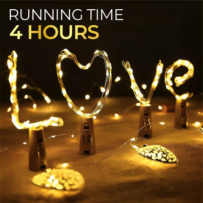 2PCs 20LED 2M Bar LED Wine Bottle Cork String Lights Holiday Decoration Garland Fairy Lights Christmas Copper Wire String Lights