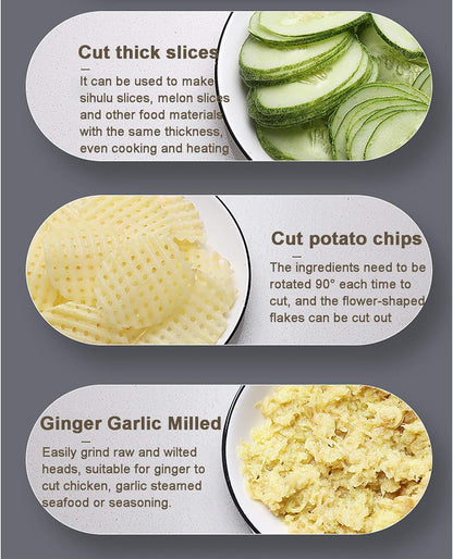 FREE DELIVERY : Salad Cutter Vegetable Chopper Cutter,Multifunctional Onion Chopper Dicer Manual Food Chopper With Container,Kitchen Mandoline Slicer Vegetable Spiralizer For Fruit Potato Tomato Salad Carrot-Blue