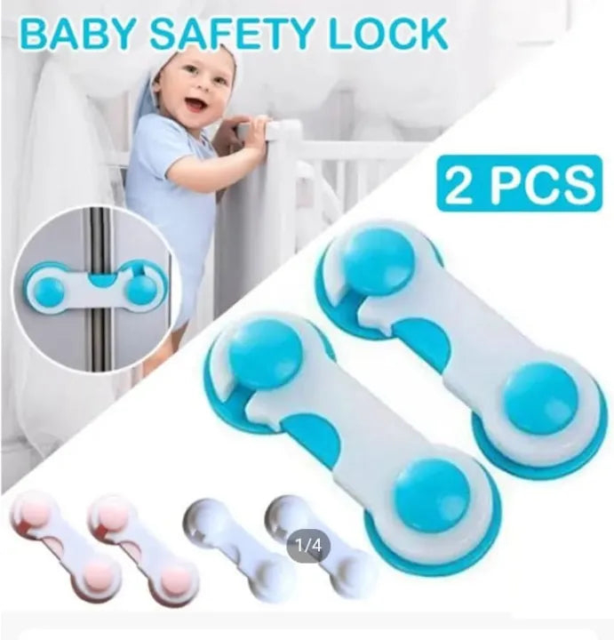 (Pack Of 2) Child Security Kids Box Drawer Cupboard Wardrobe Door Fridge Safety Lock