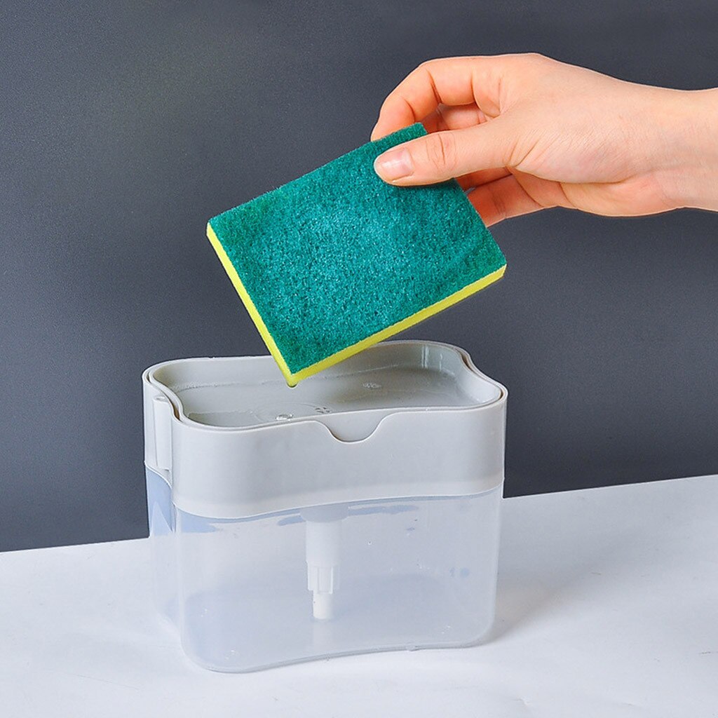 2-in-1 Pump Soap Dispenser and Sponge Caddy